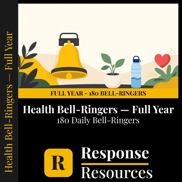 Health Bell Ringers FULL YEAR - 180 Daily Warm-Ups (Grades 6-12)