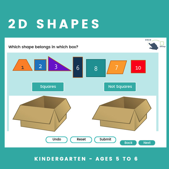 A completely interactive lesson on 2-D Shapes, including activities and instant learner feedback.