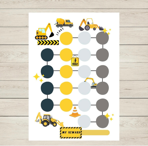 Digger Reward Chart for Kids | Construction Vehicle Behaviour Chart | Classroom Reward System