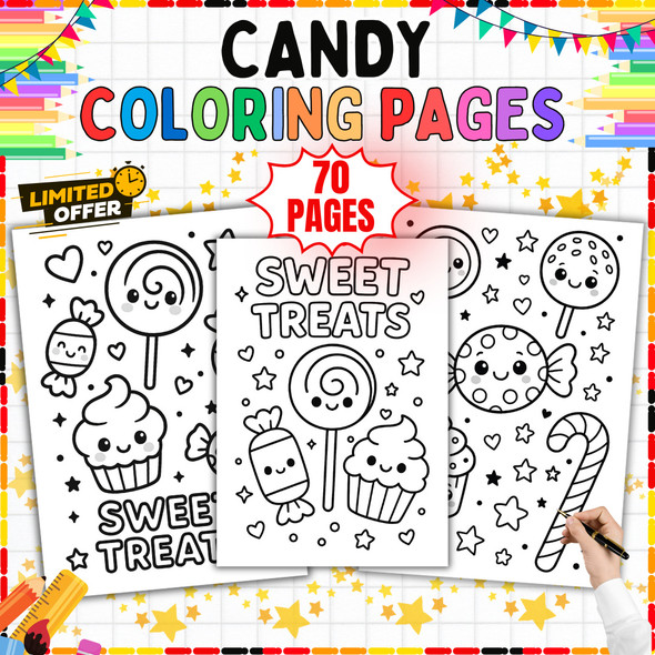 Candy Coloring Pages: 70 Sweet Treat Coloring Sheets