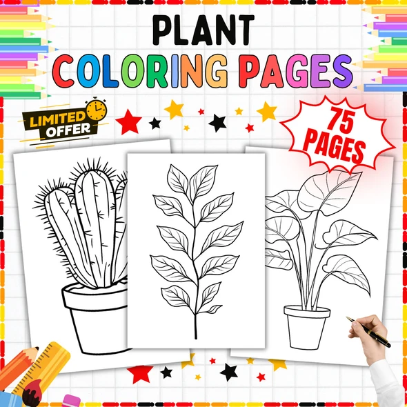 Plant Coloring Pages: 75 Printable Coloring Sheets PDF