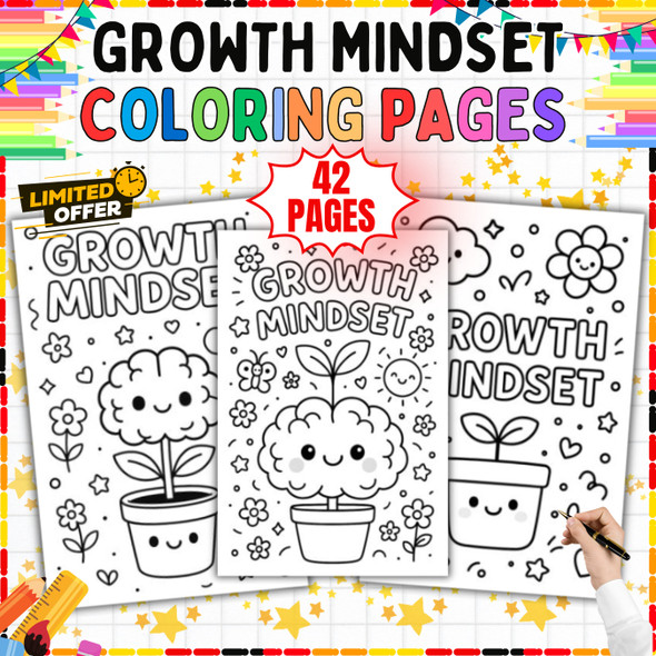Growth Mindset Coloring Pages: 42 Printable Coloring Sheets PDF
