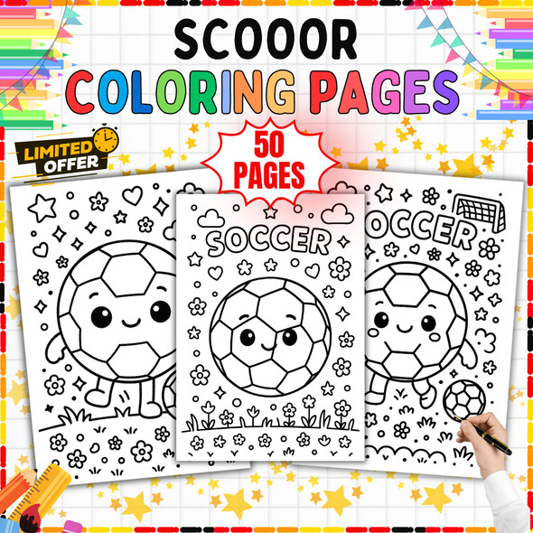 Soccer Coloring Pages PDF, 50 Soccer Ball Designs