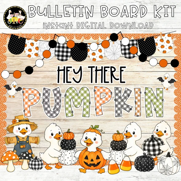 Silly Goose Fall Bulletin Board | Pumpkin Patch Halloween Classroom Decor | Thanksgiving Door Kit