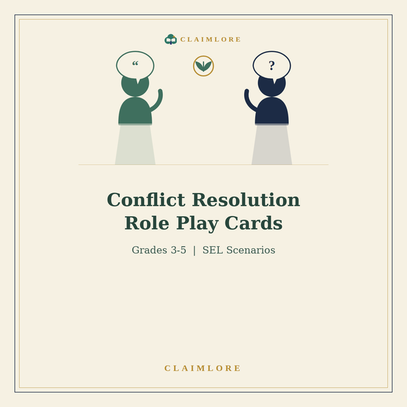 10587 : Conflict Resolution Role Play Cards | Grades 3-5 | ClaimLore