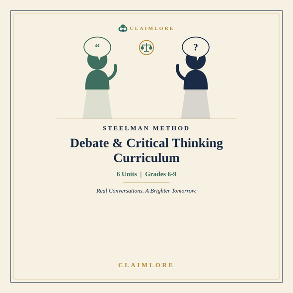 10587 : Debate and Critical Thinking Curriculum | 26 Lessons | ClaimLore