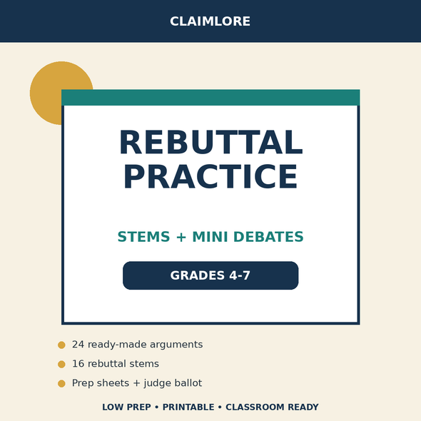 10587 : Rebuttal Sentence Stems and Mini Debate Activities | Grades 4-7