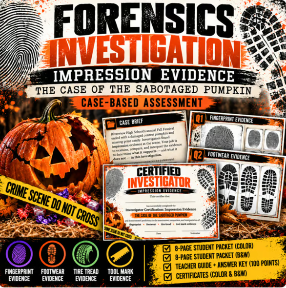 10592 : Forensic Science Halloween Case Assessment | Crime Scene Investigation