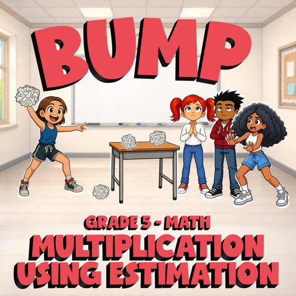 Multiplication Using Estimation BUMP Math Game - No Prep Grade 5 Review Activity