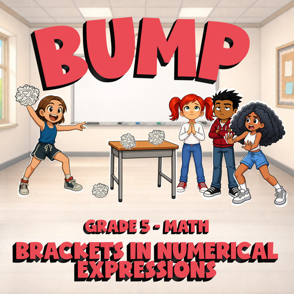 Brackets in Numerical Expressions BUMP Math Game - No Prep Grade 5 Review