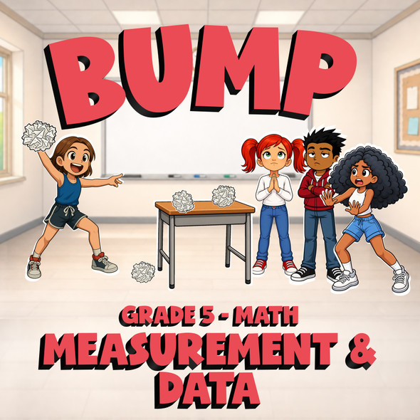 Measurement & Data BUMP Math Game - No Prep Grade 5 Review Activity