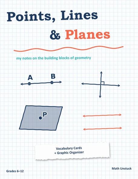 Points, Lines & Planes Notes for ELL & Intervention | Grades 6th, 7th, 8th, 9th, 10th, 11th, 12th grade