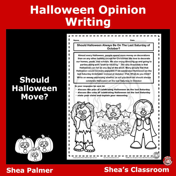 Let's FRAME Our Halloween Opinion Writing!
