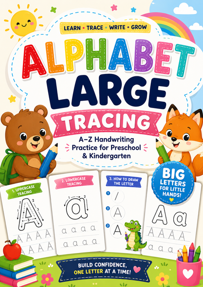 Alphabet Large Letter Tracing Workbook A–Z Handwriting Practice for Preschool