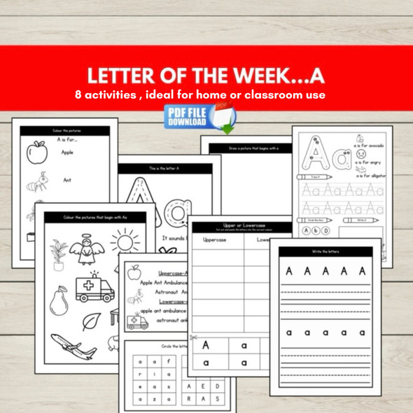 FREE Letter A Worksheets | Letter of the Week Phonics Activities for Preschool, Kindergarten, EYFS