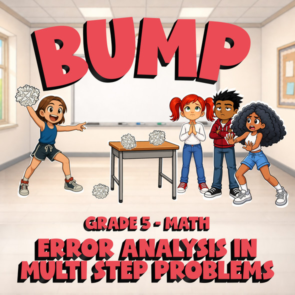 Error Analysis in Multi Step Problems BUMP Math Game - No Prep Grade 5 Review