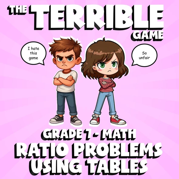 Ratio Problems Using Tables THE TERRIBLE GAME - No Prep Grade 7 Math Review