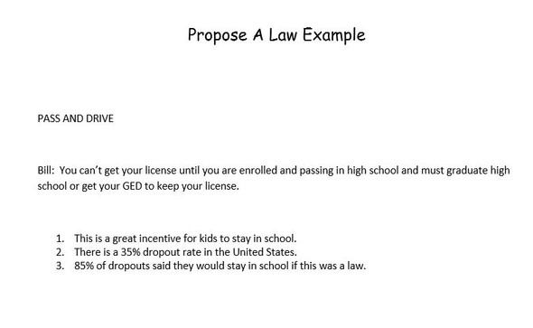 United States Constitution: Mock Congress: How A Bill Becomes A Law