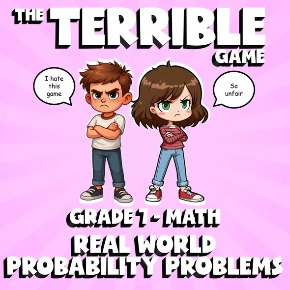 Real World Probability Problems THE TERRIBLE GAME - No Prep Grade 7 Math Review