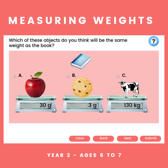 Measuring weight for 1st grade learners