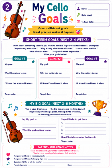 10624 : Music Practice Tracker for Kids - Complete Orchestra Set