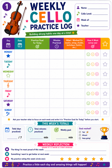 10624 : Music Practice Tracker for Kids - Complete Orchestra Set