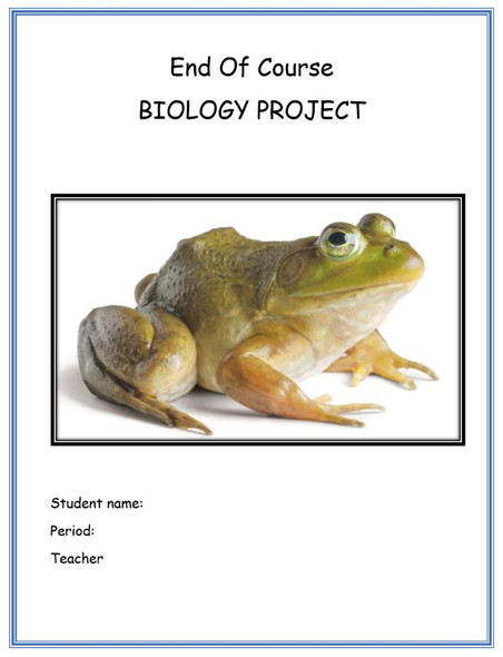 Project Based Learning. Frog's BIOLOGY