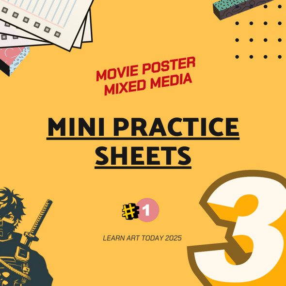 Movie Poster Mixed Media Worksheets | Middle & High School | 3 Exercises