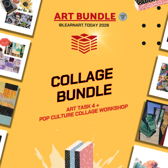 Collage Bundle | Middle & High School Art | ART TASK 4 + Pop Collage Workshop
