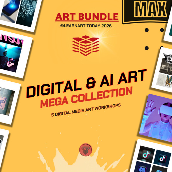 Digital & AI Art Mega Collection | Middle & High School | 5 Art Workshops
