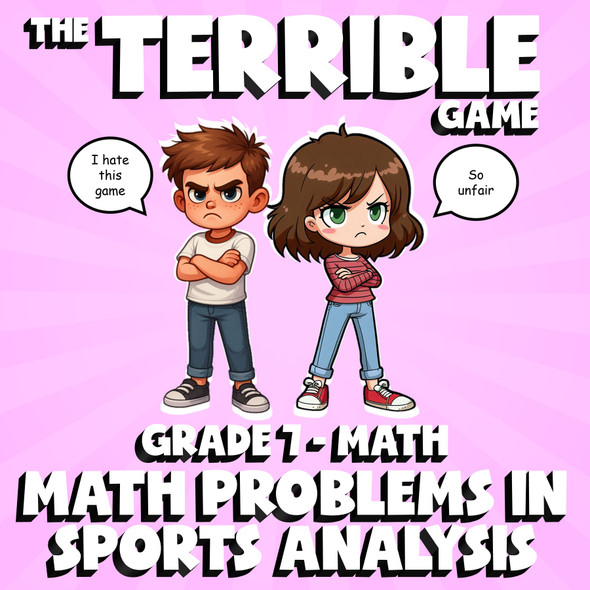Math Problems in Sports Analysis THE TERRIBLE GAME - No Prep Grade 7 Math Review