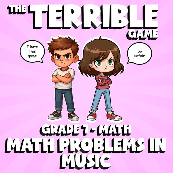 Math Problems in Music THE TERRIBLE GAME - No Prep Grade 7 Math Review Activity