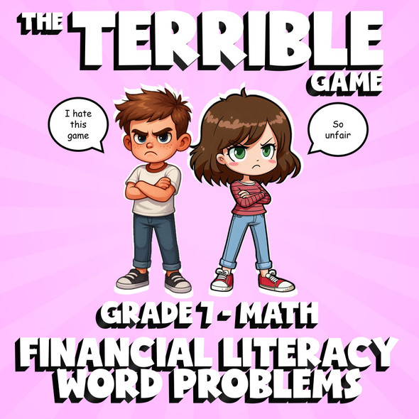 Financial Literacy Word Problems THE TERRIBLE GAME - No Prep Grade 7 Math Review