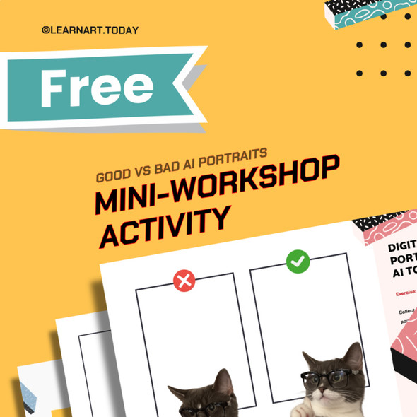 FREE | Good vs Bad AI Portraits Worksheet | Middle & High School