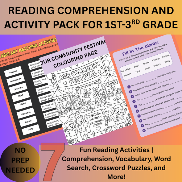 10638 : Reading Comprehension and Activity Pack for Grades 1–3