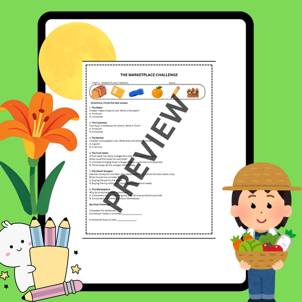 10638 : PRODUCER & CONSUMER WORKSHEET FOR 2 -3 GRADE