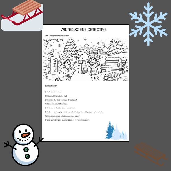10638 : WINTER FUN  ACTIVITY PACK FOR 1ST -3RD GRADE