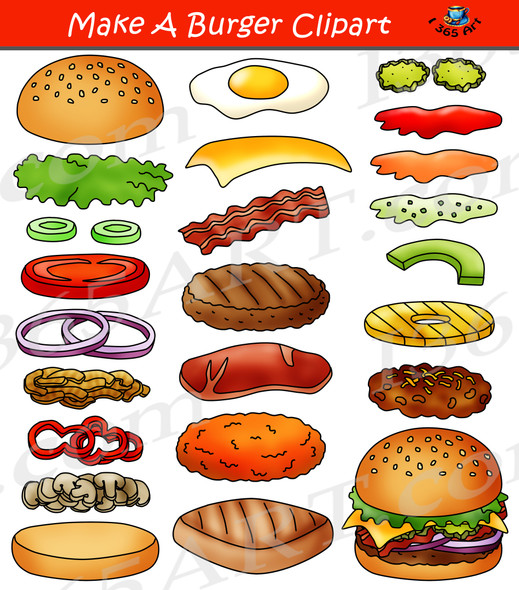 Build A Burger Clipart Set