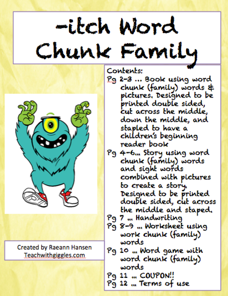 Itch Word Chunk Family