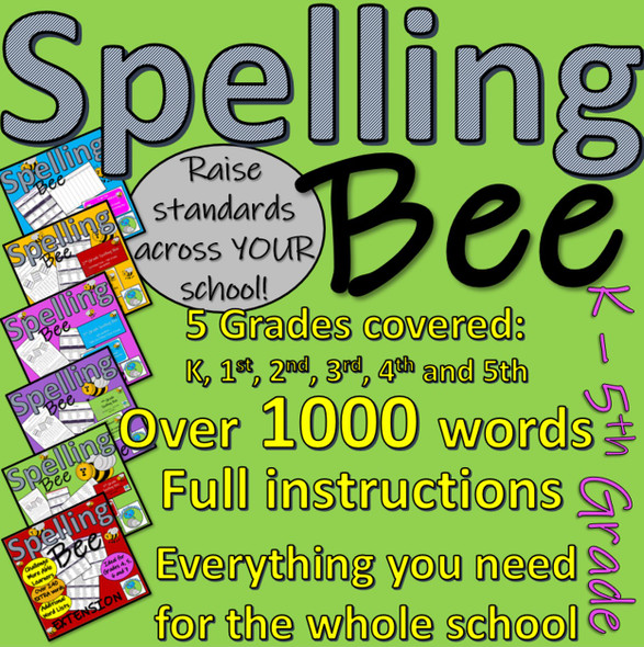 Spelling Bee - Kindergarten to 5th Grade - All you need to be successful!