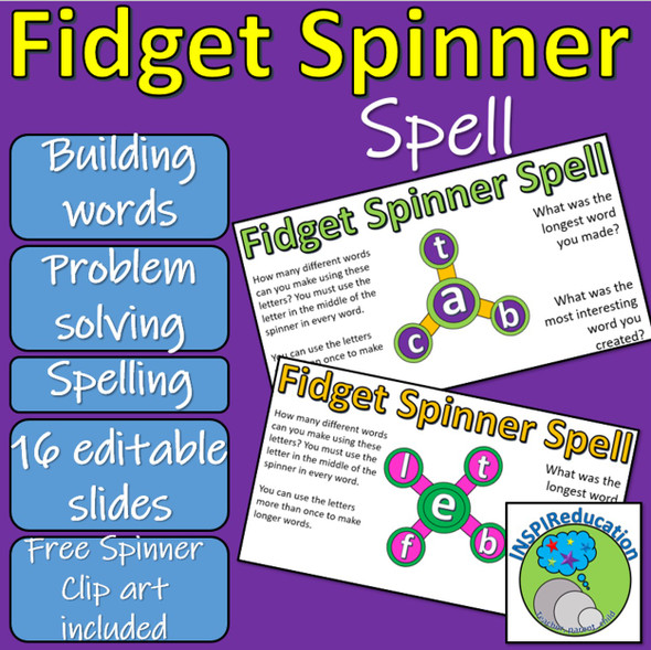 Spelling Challenge - Fidget Spinner Spell - Investigations into Spelling