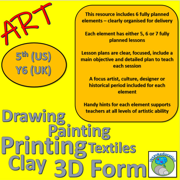 Art Lessons - 5th Grade (Y6 UK),  Artists, Skills, Resources, Hints 