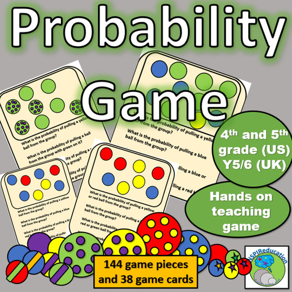 Probability - Game: Vocabulary, Fraction, decimal and percentage outcomes