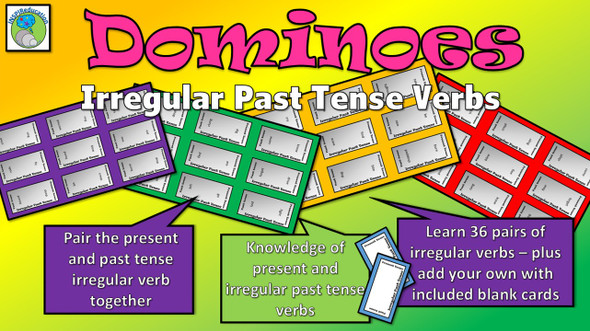 Regular and Irregular Verb Tense - Past and Present - Dominoes (36 Cards)