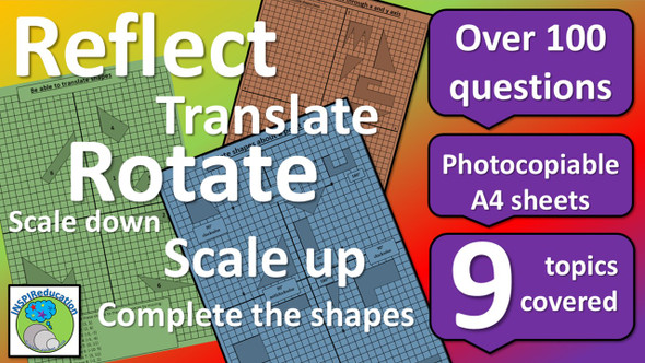 Reflection, Translation, Rotation, Scale Up and Down - 2D Shapes