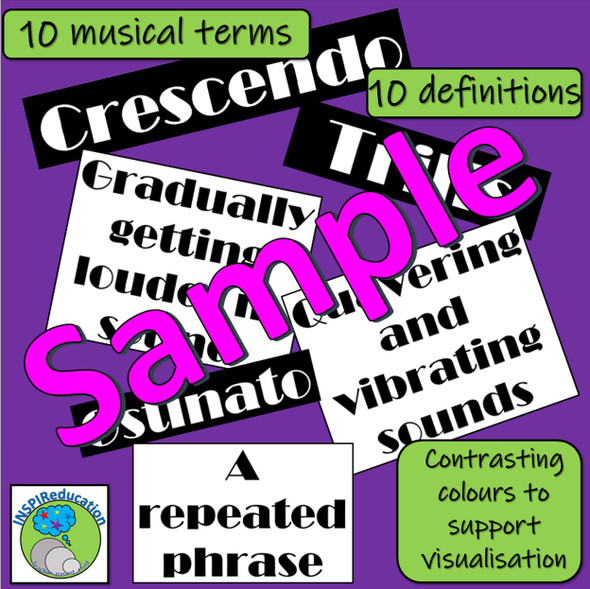 Musical Vocabulary and Definition Flashcards