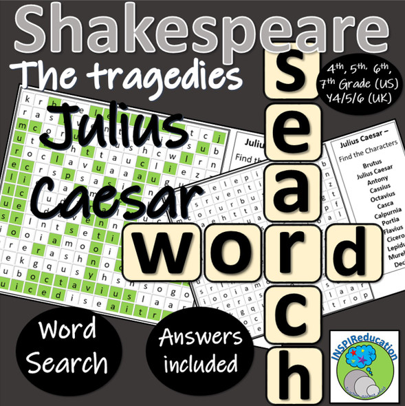 William Shakespeare Tragedies - Julius Caesar (Character Wordsearch)