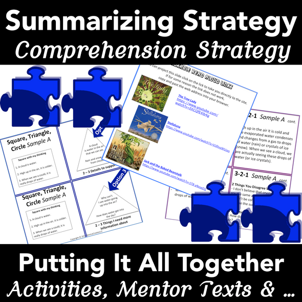 Comprehension Strategy: Summarizing: Cross-Curricular: Teacher Task Cards