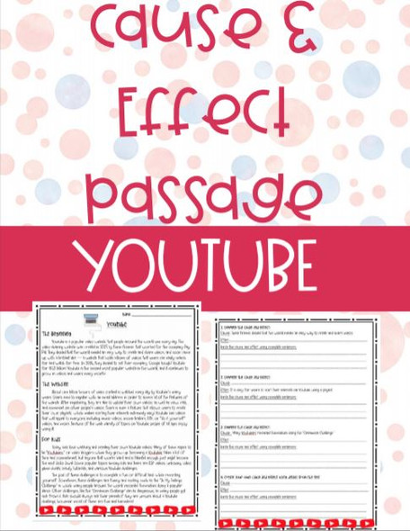 Youtube Nonfiction Reading Passage, Cause and Effect
