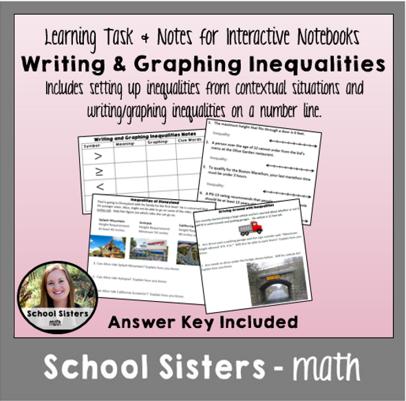 Writing and Graphing Inequalities Task and Notes
